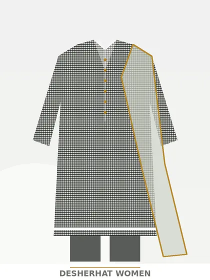 স্টোন গ্রে লিনেন থ্রি-পিস